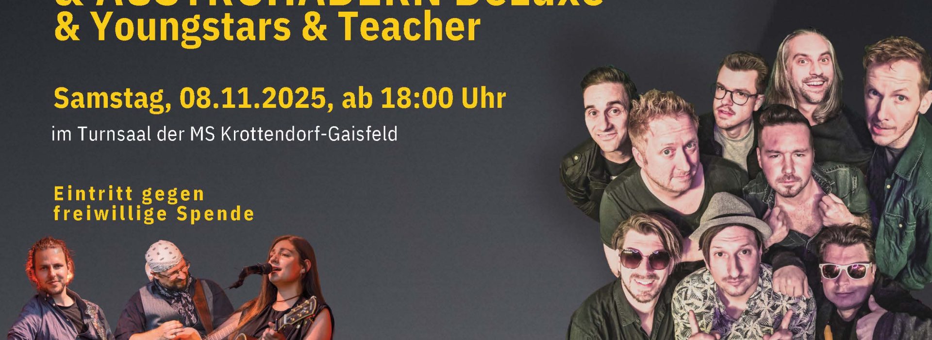 Werbeplakat für das Benefiz-Konzert der Kroki-Schule am 8. November 2025